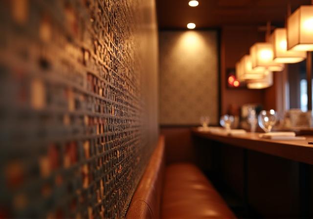 Dettaglio dell'arredamento del ristorante.